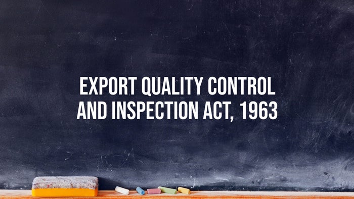Export Quality Control and Inspection Act, 1963 on JioTV