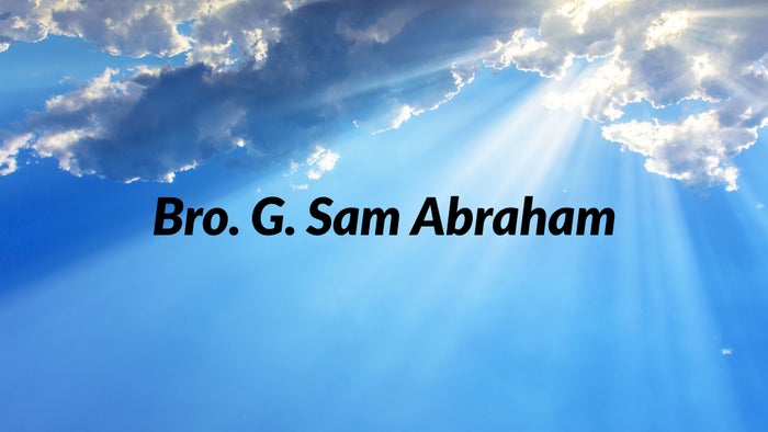 Bro. G. Sam Abraham on JioTV