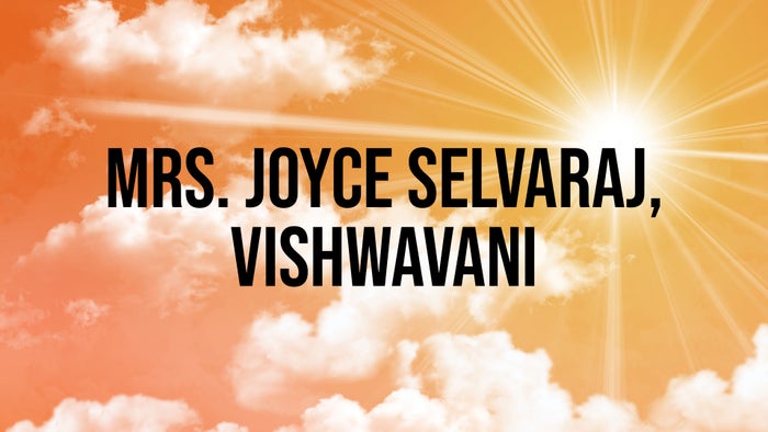 Mrs. Joyce Selvaraj, Vishwavani on JioTV