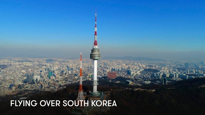 Flying Over South Korea on JioTV