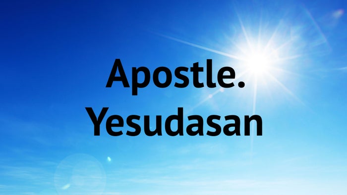 Apostle. Yesudasan on JioTV