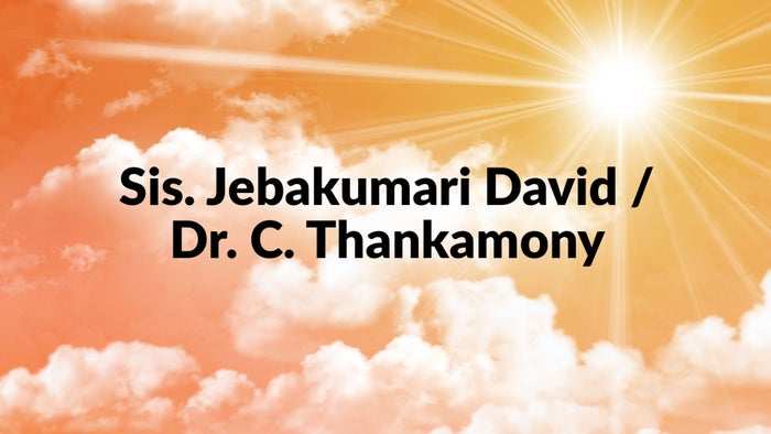 Sis. Jebakumari David / Dr. C. Thankamony on JioTV