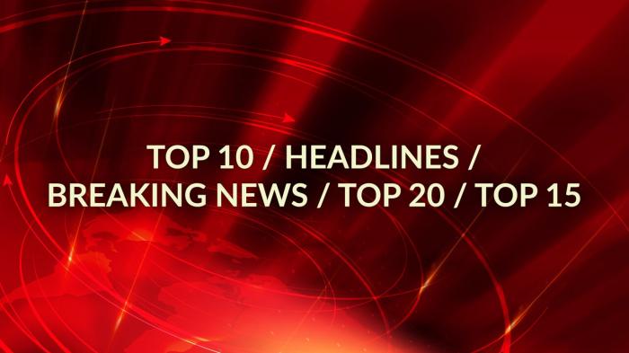 Top 10 / Headlines / Breaking News / Top 20 / Top 15 on JioTV