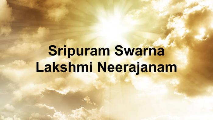 Sripuram Swarna Lakshmi Neerajanam on JioTV