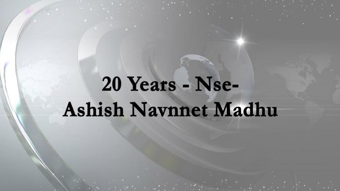 20 Years - NSE- Ashish Navnnet Madhu on JioTV