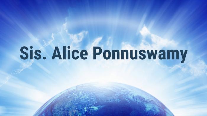 Sis. Alice Ponnuswamy on JioTV