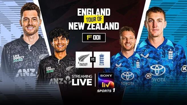 New Zealand vs. England 2025 1st ODI LIVE on Sony LIV Sports 1