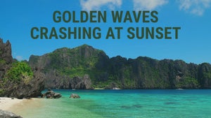 Golden Waves Crashing at Sunset on Stingray Naturescape - live program