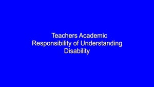 Teachers Academic Responsibility Of Understanding Disability on DD Gyandarshan - past program