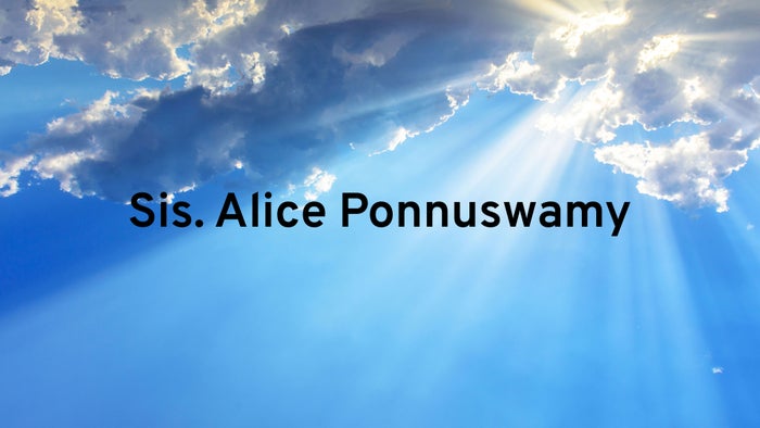 Sis. Alice Ponnuswamy on JioTV