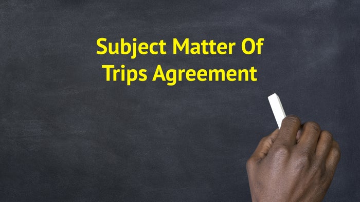 Subject Matter Of Trips Agreement on JioTV