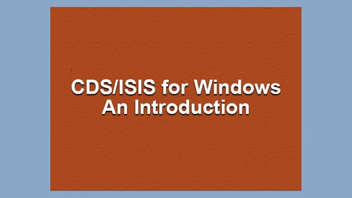 CDS/ISIS For Windows - An Introduction on JioTV