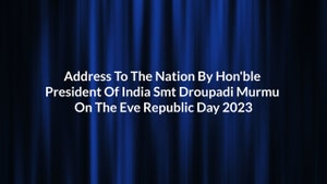 Hon'ble President's Msg on 26th Jan Eve on DD Girnar