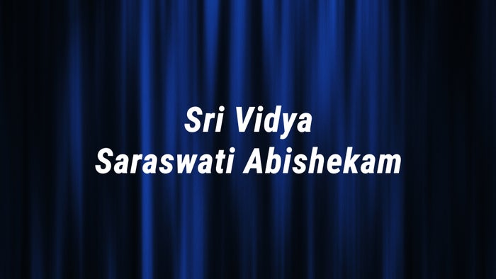 Sri Vidya Saraswati Abishekam on JioTV