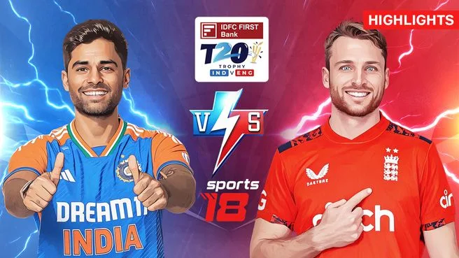 IDFC FIRST Bank 2nd T20I HLTS IND v ENG on Sports18 2