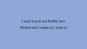 Linear Search And Bubble Sort: Method And Complexity Analysis on DD Gyandarshan - past program