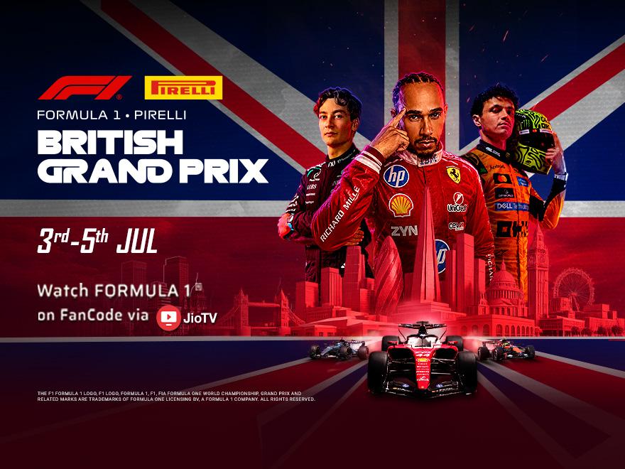 F1 PIRELLI BRITISH GRAND PRIX 2026 on Fan Code
