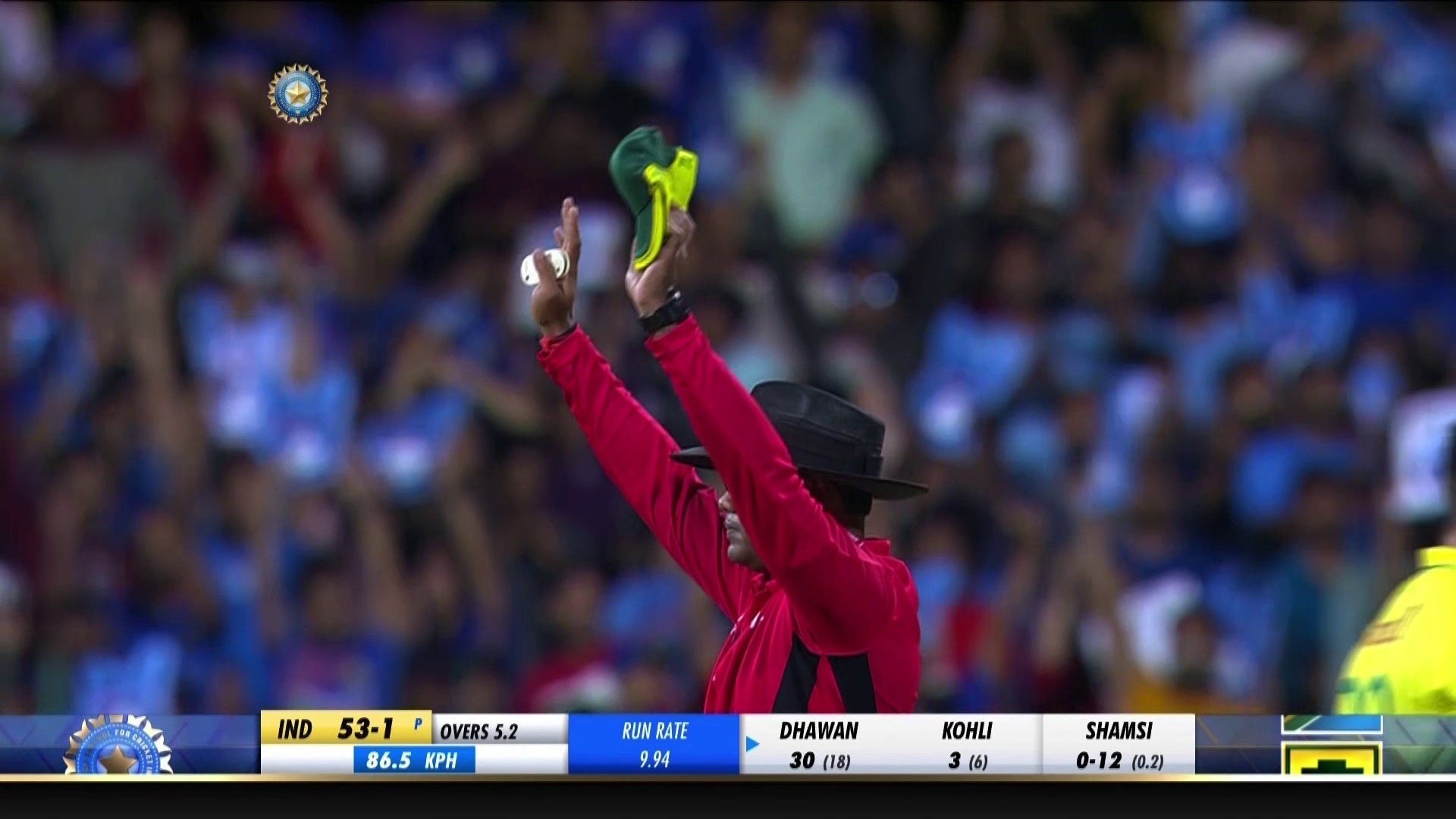 India's sixes in India vs South Africa 3rd T20I on JioTV