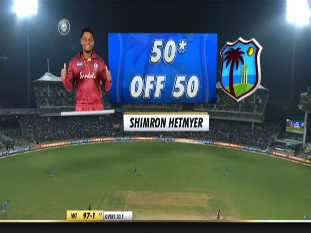 Hetmyer raise his fifty on JioTV