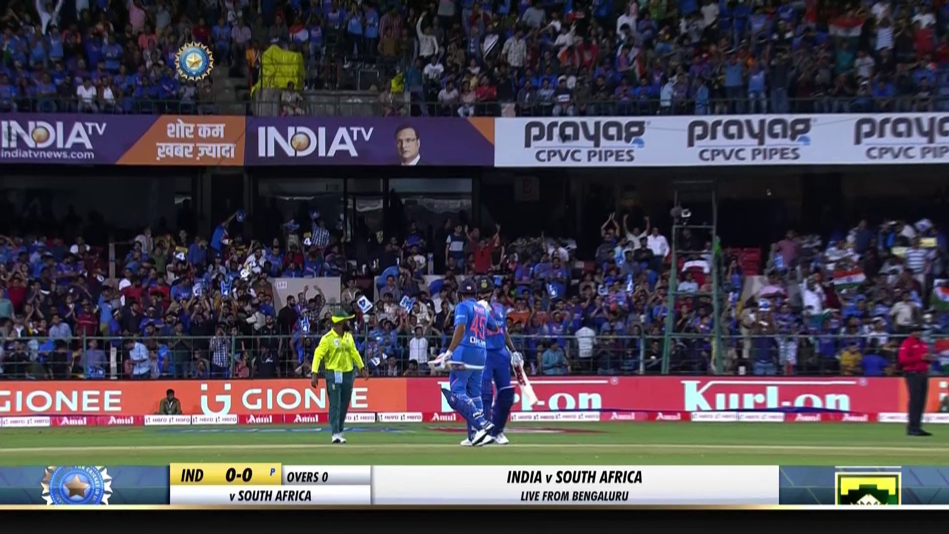 India's fours in India vs South Africa 3rd T20I on JioTV