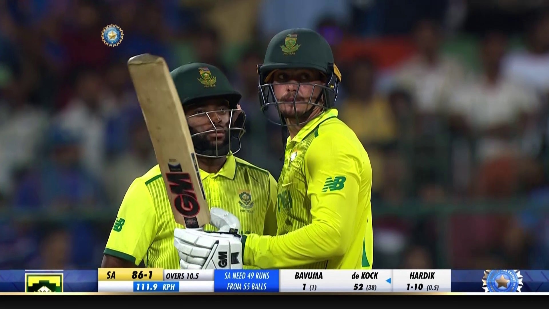 South Africa's fours in India vs South Africa 3rd T20I on JioTV