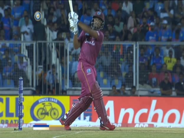 Pooran smashes a six on JioTV