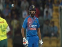 Rohit dismissed by a catch on JioTV