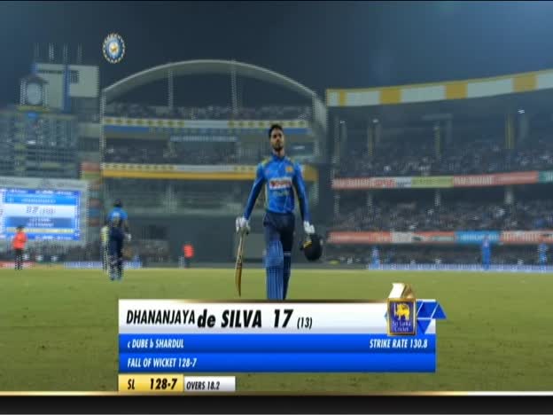 Dhananjaya de Silva loses his wicket on JioTV