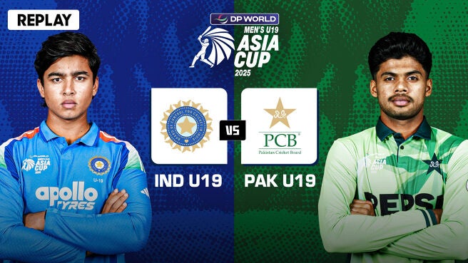India U19 vs Pakistan U19 - Replay - 14 Dec 2025 on Sony LIV