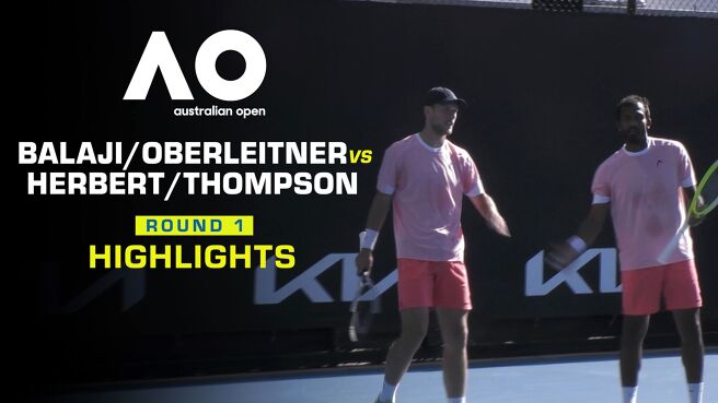 Balaji/Oberleitner vs Herbert/Thompson - Round 1 - Highlights - 22 Jan 2026 on Sony LIV