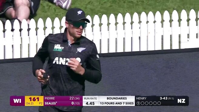 Wicket! Henry Gets The Last One As Seales Finds Santner on Sony LIV