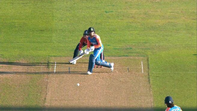 Four! Radha Finds The Boundary With A Cheeky Shot on Sony LIV