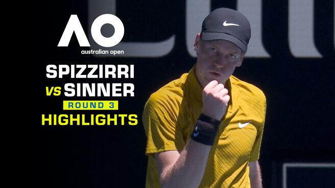 Spizzirri vs Sinner - Round 3 - Highlights - 24 Jan 2026 on Sony LIV