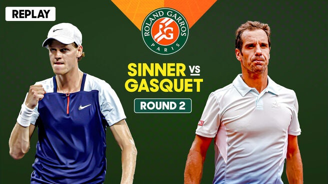 Full Match - Sinner vs Gasquet - 29 May 2025 on Sony LIV