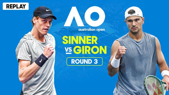 Replay - Sinner vs Giron - Round 3 - 18 Jan 2025 on Sony LIV