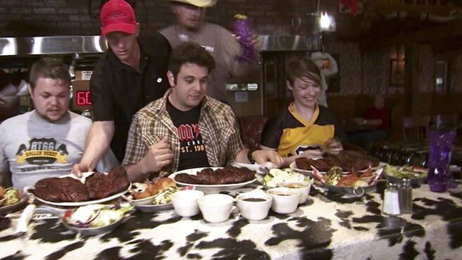 Man v. Food season 1 episode 1 on DiscoveryPlus