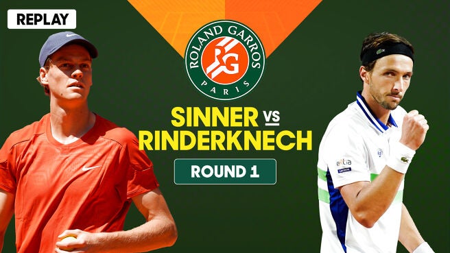 Full Match - Sinner vs Rinderknech - 26 May 2025 on Sony LIV