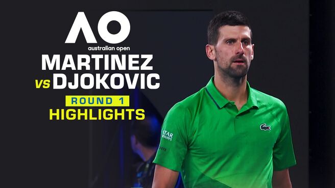 Martinez vs Djokovic - Round 1 - Highlights - 19 Jan 2026 on Sony LIV