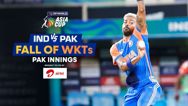Fall of Wickets - Pakistan - 14 Sep 2025 on Sony LIV