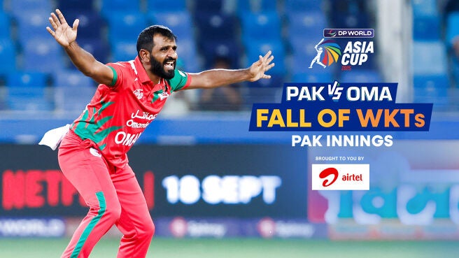 Fall of Wickets - Pakistan - 12 Sep 2025 on Sony LIV