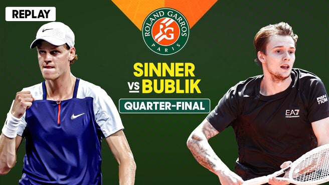 Full Match - Sinner vs Bublik - Quarter-final - 4 Jun 2025 on Sony LIV