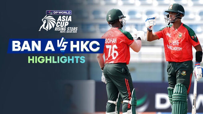 Bangladesh A vs Hong Kong, China - Highlights - 15 Nov 2025 on Sony LIV