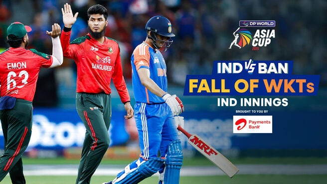 Fall of Wickets - India - 24 Sep 2025 on Sony LIV
