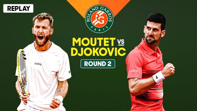 Full Match -  Moutet vs Djokovic - 29 May 2025 on Sony LIV