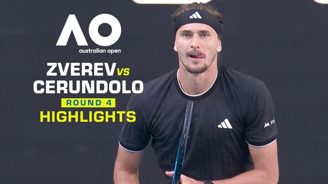 Zverev vs Cerundolo - Round 4 - Highlights - 25 Jan 2026 on Sony LIV