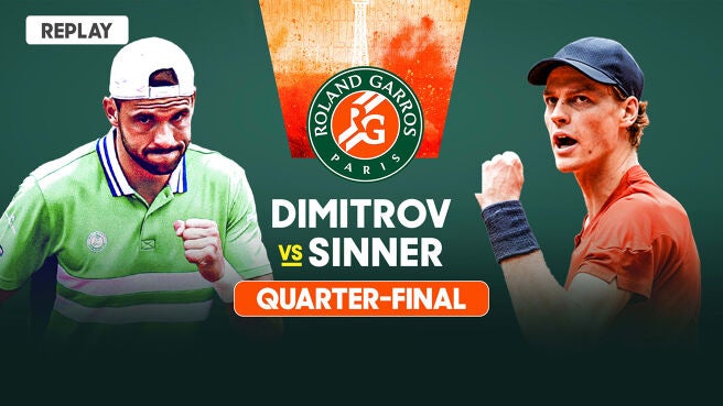 Replay - Grigor Dimitrov vs Jannik Sinner - QF - 4 Jun 2024 on Sony LIV