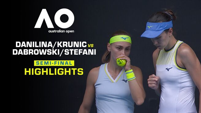 Danilina/Krunic vs Dabrowski/Stefani - SF - Highlights - 29 Jan 2026 on Sony LIV