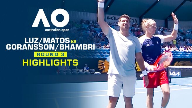 Luz/Matos vs Bhambri/Goransson - Round 3 - Highlights - 26 Jan 2026 on Sony LIV