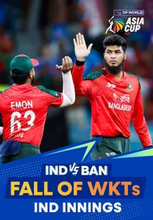 Fall of Wickets - India - 24 Sep 2025 on Sony LIV