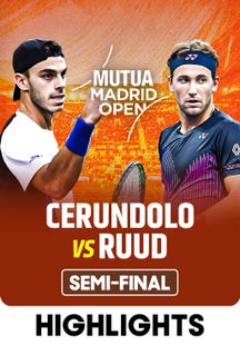 Francisco Cerundolo vs Casper Ruud - Semi-final - Highlights - 2 May 2025 on SonyLIV